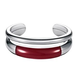 Calvin Klein Jewelry Women's Ellipse Two-Tone Red Stainless Steel Bracelet